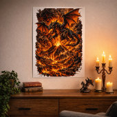 Poster Dragon Over Volcanic Realm