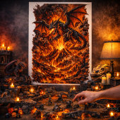Poster Dragon Over Volcanic Realm