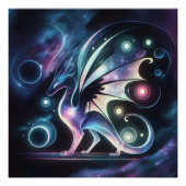Poster Dragon papillon spatial (Devant)