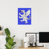 Poster Dragon rampant argent (Bureau à domicile)