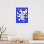 Poster Dragon rampant argent (Cuisine)