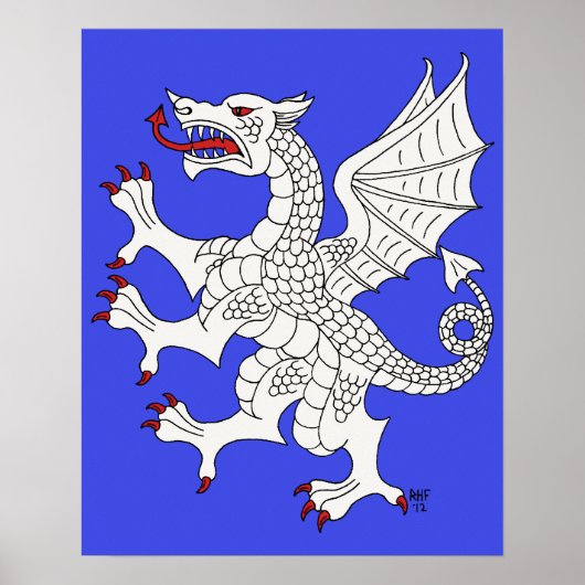 Poster Dragon rampant argent (Devant)