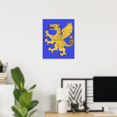 Poster Dragon rampant Or (Bureau à domicile)
