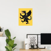 Poster Dragon Rampant Sable (Bureau à domicile)