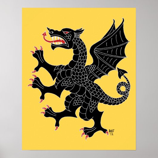Poster Dragon Rampant Sable (Devant)