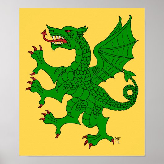Poster Dragon Rampant Vert (Devant)