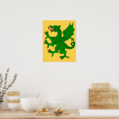 Poster Dragon Rampant Vert (Cuisine)