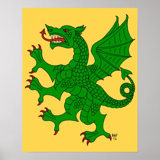 Poster Dragon Rampant Vert (Devant)