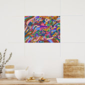 Poster "Dragon Ride" abstrait 24x18 (Cuisine)
