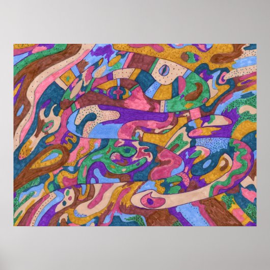 Poster "Dragon Ride" abstrait 24x18 (Devant)