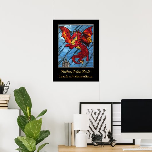 Poster Dragon rouge (Bureau à domicile)