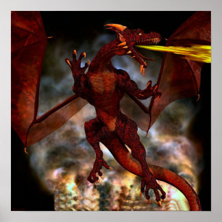 Poster Dragon rouge de Fierce