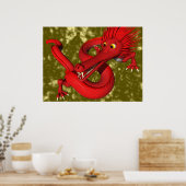 Poster Dragon rouge (grande taille) (Cuisine)