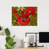 Poster Dragon rouge (grande taille) (Bureau à domicile)