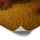 Poster Dragon rouge sur Hotte Or (Coin)