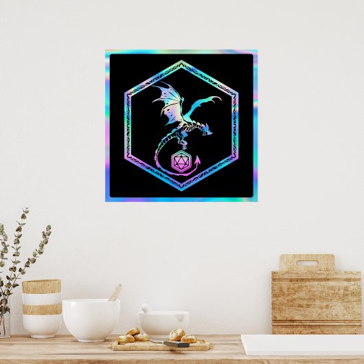 Poster Dragon RPG | Holo Imaginaire Tabletop PnP Jeu Dice (Cuisine)