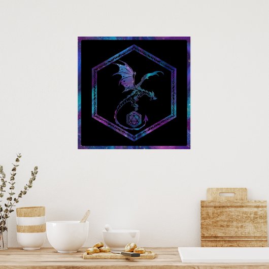 Poster Dragon RPG | Nebula Imaginaire Tabletop Gamer Dice (Cuisine)