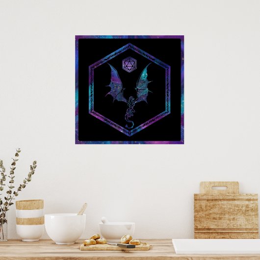 Poster Dragon RPG | Nebula Imaginaire Tabletop Gamer Dice (Cuisine)