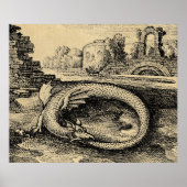 Poster Dragon rustique Ouroboros (Devant)