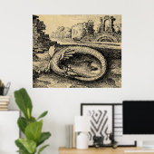 Poster Dragon rustique Ouroboros (Bureau à domicile)