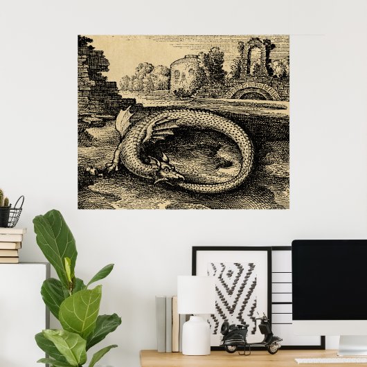 Poster Dragon rustique Ouroboros (Bureau à domicile)