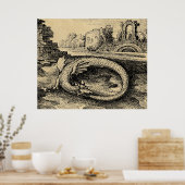 Poster Dragon rustique Ouroboros (Cuisine)