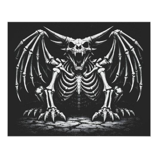 Poster Dragon squelette par BurnsInHell (Devant)