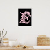 Poster Dragon Styled Letter E, Dragon Alphabet, Monogram (Cuisine)
