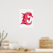 Poster Dragon Styled Letter E, Dragon Alphabet, Monogram (Cuisine)