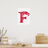 Poster Dragon Styled Letter F, Dragon Alphabet, Monogram (Cuisine)