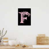 Poster Dragon Styled Letter F, Dragon Alphabet, Monogram (Cuisine)
