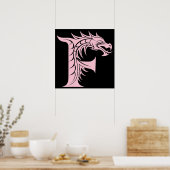 Poster Dragon Styled Letter F, Dragon Alphabet, Monogram (Cuisine)