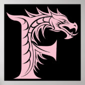 Poster Dragon Styled Letter F, Dragon Alphabet, Monogram (Devant)