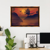 Poster Dragon Sunset Par Michelle Wilder (Bureau à domicile)