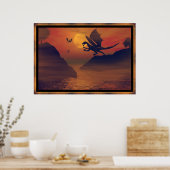 Poster Dragon Sunset Par Michelle Wilder (Cuisine)