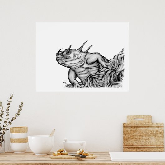 Poster Dragon sur le rocher (Cuisine)