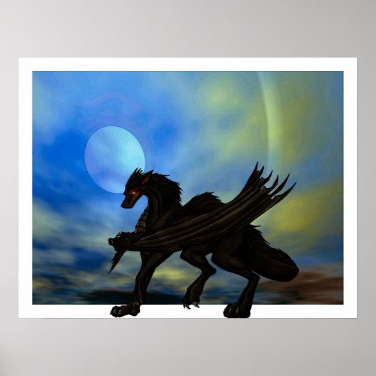 Poster Dragon Sur Le Sondage (Devant)