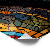 Poster Dragon Swirl en mosaïque multicolore (Coin)