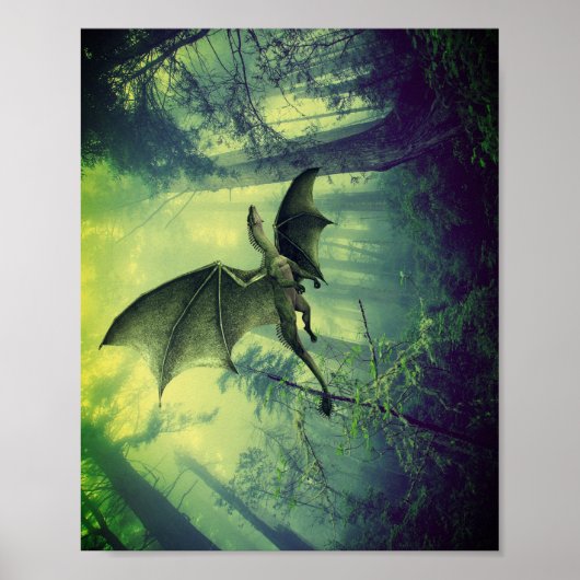 Poster Dragon Terre Verte, Art Imaginaire Nature (Devant)