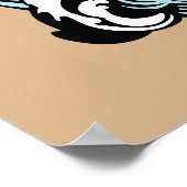 Poster Dragon vert chinois contre Tigre (Coin)