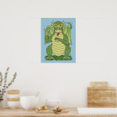 Poster Dragon vert mignon (Cuisine)