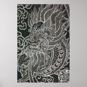Poster Dragon vintage du Japon
