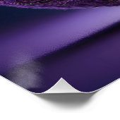 Poster Dragon Violet Et Blanc Reposé Sur Une Lune Crescen (Coin)