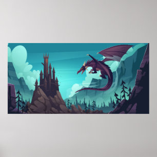 Poster Dragon volant