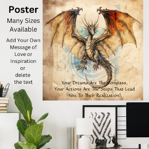 Poster Dragon - Vos Rêves Sont La Boussole