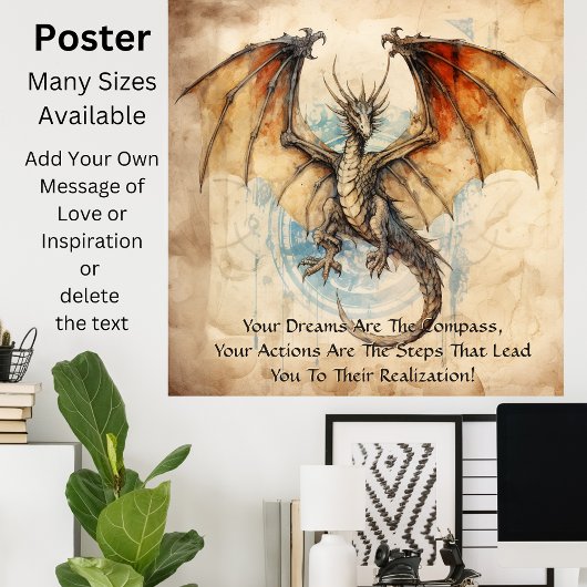 Poster Dragon - Vos Rêves Sont La Boussole