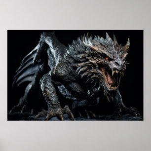 Poster Dragon Wild Beast Portrait Fierce Power