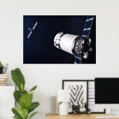 Poster Dragon Xl Spacecraft S'Approche D'Une Passerelle L (Bureau à domicile)