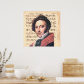 Poster Dragonetti ~ Gioachino Rossini avec Partition (Cuisine)