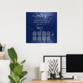 Poster Dragonflies d'aquarelle bleu 8 Table Siège c2 (Bureau à domicile)